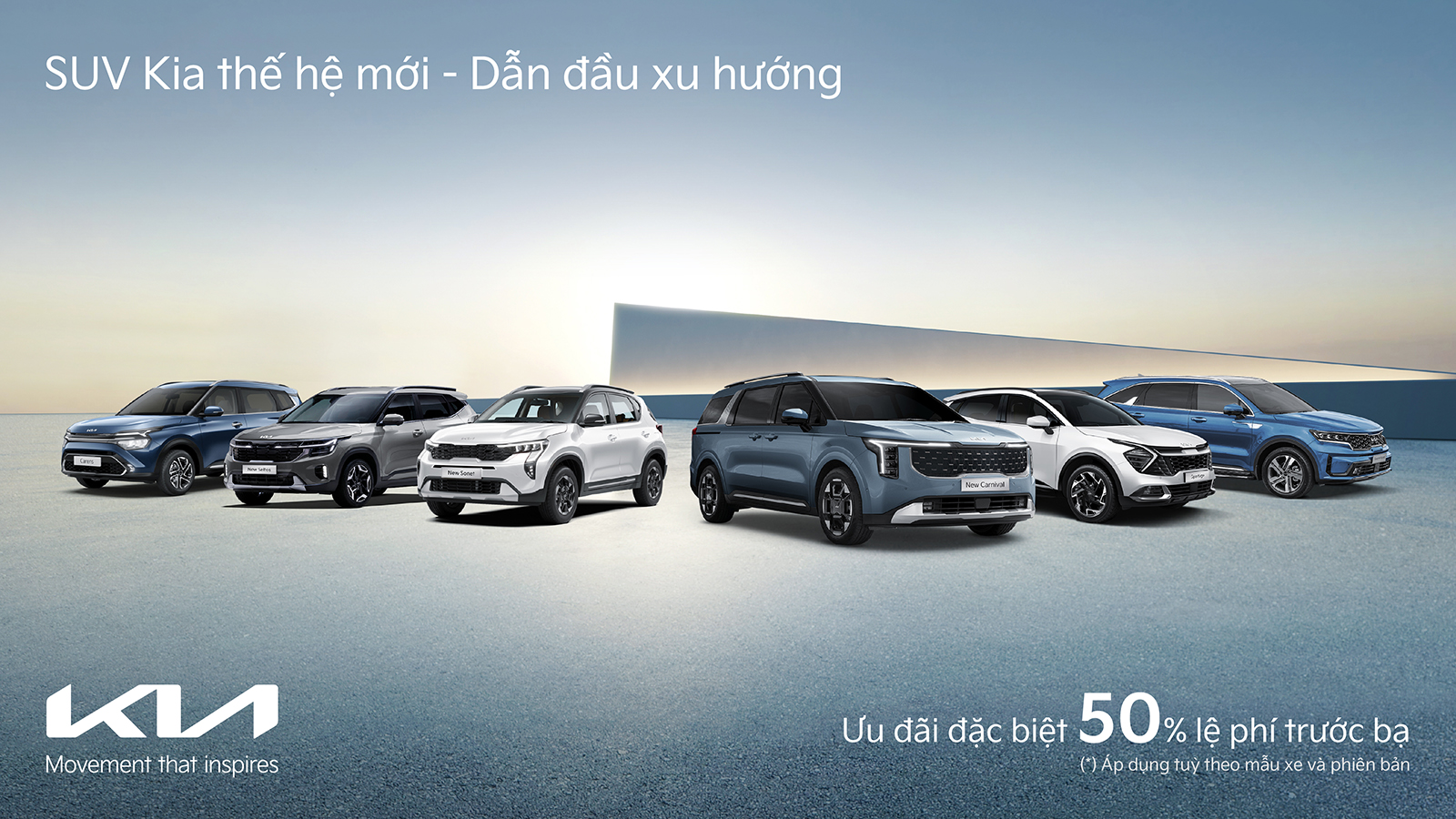 Tháng 8, các mẫu xe Kia thế hệ mới ưu đãi đặc biệt 50% lệ phí trước bạ